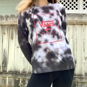 Black and white tie dye vans sweatshirt